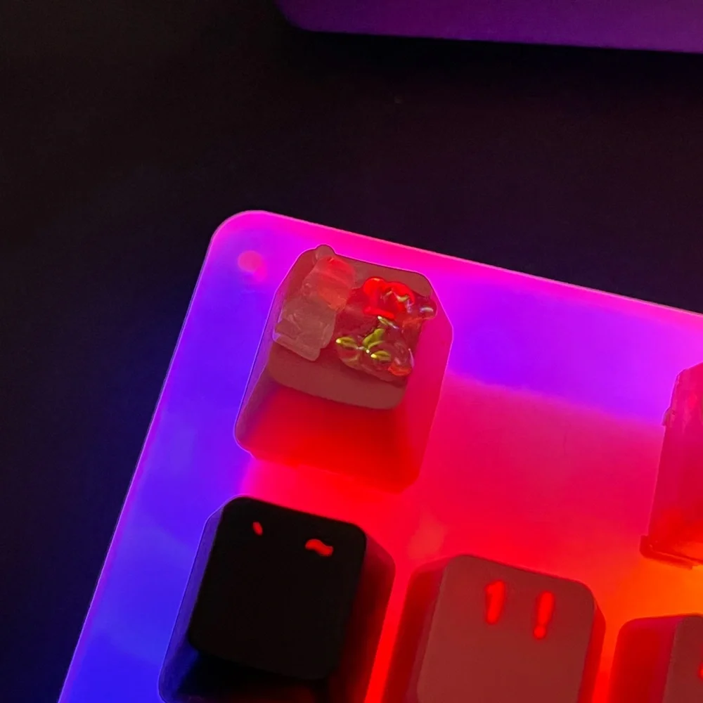 Cute Pink Duo Gummy bears kawaii Artisan keycaps, for OEM switches